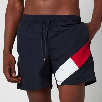 image of Tommy Hilfiger Mens Leg Flag Swim Shorts - Desert Sky - XL