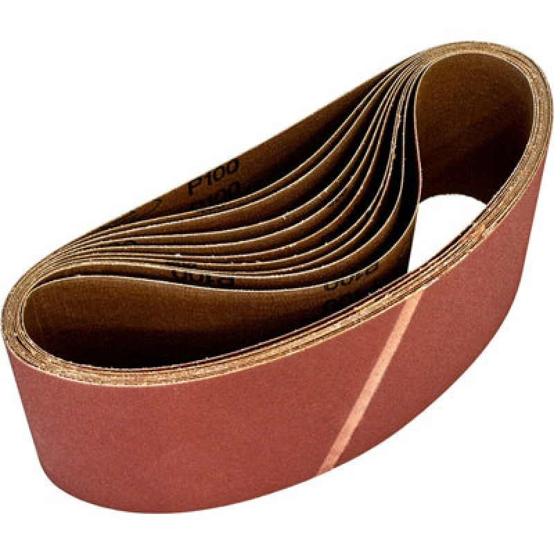Image of Loops 10 PACK - 100mm x 620mm Sanding Belts - 100 Grit Aluminium Oxide Cloth Backed Multi