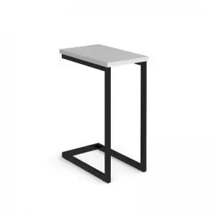 Image of Buddy laptop table with white frame and oblong top with straight edge