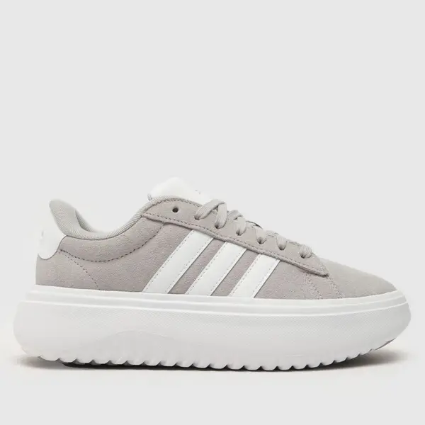 Image of adidas grand court platform trainers in white & grey White/grey UK 8