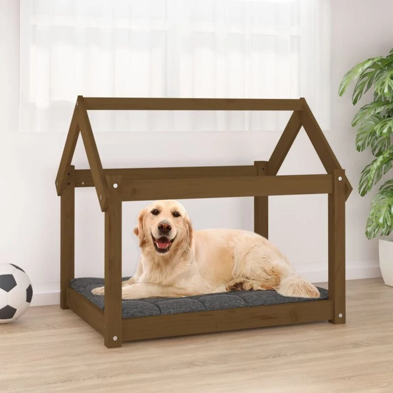 Image of VIDAXL Vidaxl - Dog Bed Honey Brown 81x60x70cm Solid Wood Pine 8720287207078