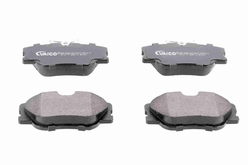 Image of VAICO V30-8104 Brake pad set Front Axle, excl. wear warning contact, with spring, Q+, original equipment manufacturer quality, with brake caliper scre