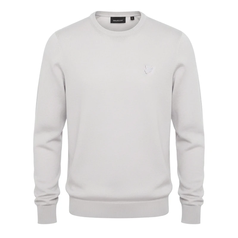 Image of Lyle and Scott Tonal Superfine Cotton Crew Neck Jumper White male S