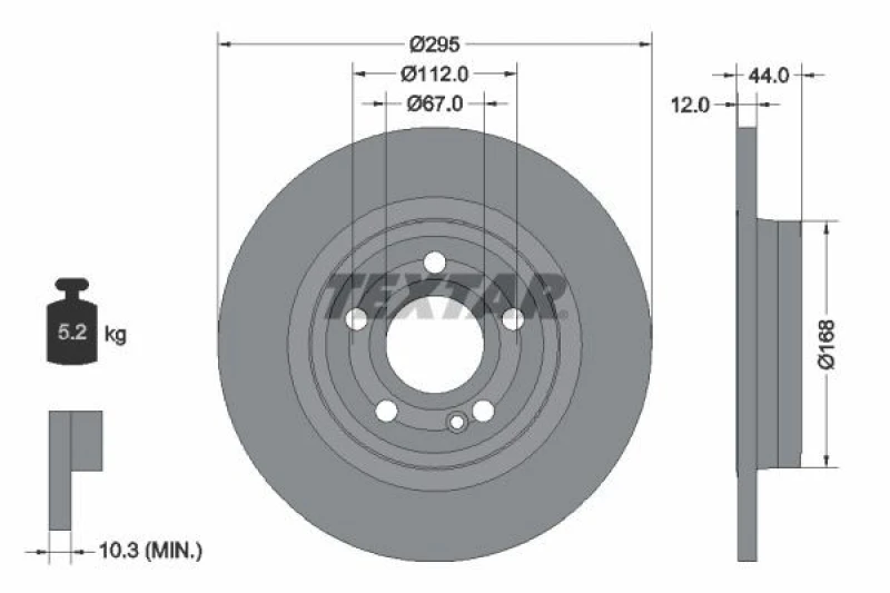 Image of Brake disc TEXTAR 92323203