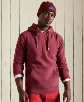 Image of Superdry Mens Vintage Logo Embroidered Hoodie Red / Rhubarb Marl - Size: M
