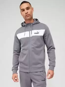 image of Puma Full Zip Panel Tracksuit, Grey, Size 2XL, Men