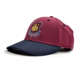 West Ham Classic Crest Contrast Baseball Cap Claret Navy