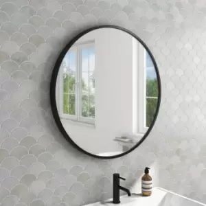 Image of Round Black Bathroom Mirror 800mm - Alcor