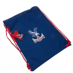 Image of Crystal Palace FC Drawstring Bag (One Size) (Royal Blue/Red)