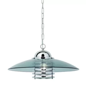Image of Hattie 1 Light Dome Ceiling Pendant Chrome, Smoked Glass Single, E27