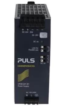 Image of PULS CP DIN Rail Power Supply 100 240V ac Input, 24V dc Output, 20A 480W