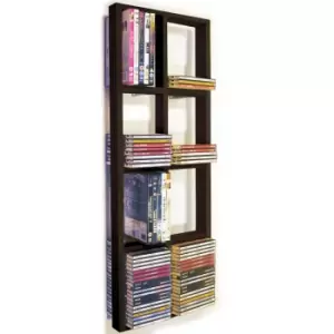 image of Watsons - iris - Double Wall 152 cd / 64 dvd / Bluray Storage Frame Shelf - Black/Brown - Black / Brown