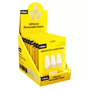 image of Rolson 3 Piece Removable Adhesive Hook