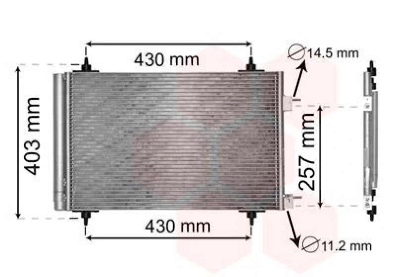 Image of VAN WEZEL Air conditioning condenser VAN WEZEL 09005230