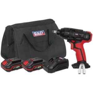Image of Sealey CP20VIW 20v Cordless Impact Wrench 230nm 2 x 2ah Li-ion Charger Bag