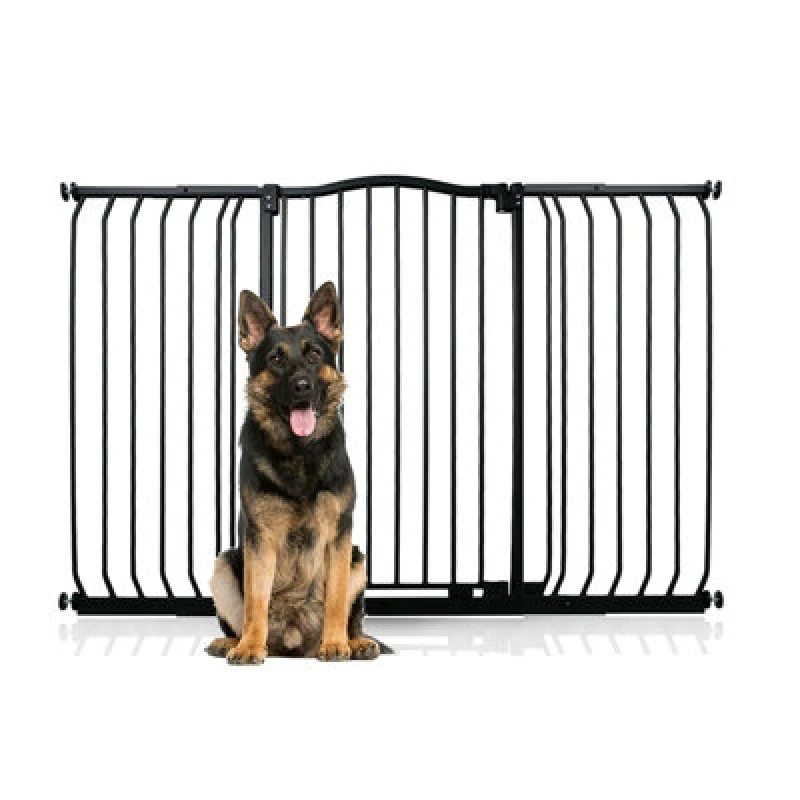 Image of Bettacare Extra Tall Curved Top Dog Gate, 143Cm - 152Cm, Matt Black, Extra Tall 100Cm In Height, Pressure Fit Pet Gate