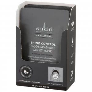 Image of Sukin Oil Balancing Shine Control Sheet Mask Sachet 200ml (Pack of 8)
