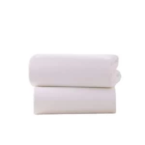 Image of Clair de Lune Pack of Two Fitted Pram/Crib Sheets - White