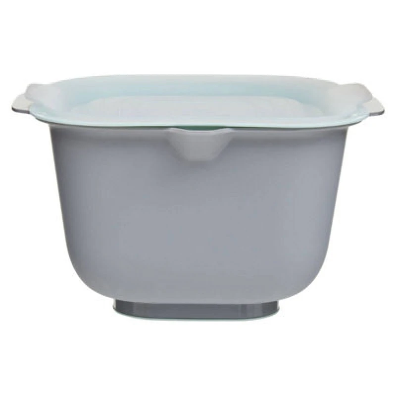 Image of Orsina Sturdy Three PC Fresh Cut Fruit Bowl, Plastic Large Fruit Bowl For Kitchen, Airtight Seal Plastic Bowl
