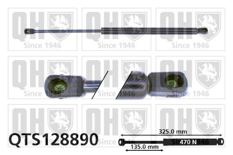 Image of QUINTON HAZELL Tailgate strut QUINTON HAZELL QTS128890