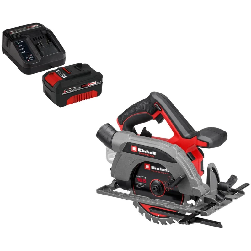 Image of Einhell Professional TP-CS 18/165 Li BL 18v Cordless Brushless Circular Saw 165mm 1 x 4ah Li-ion Charger No Case TP-CS 18/165 Li BL