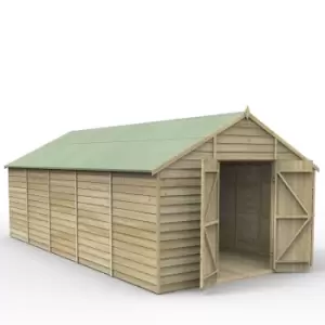 Image of Forest Garden 20X10 Ft Apex Overlap Wooden Shed With Floor (Base Included)