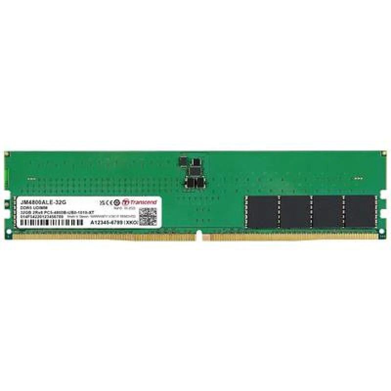 Image of Transcend Transcend JM4800ALE-32G PC RAM card DDR5 32GB 1 x 32GB ECC 4800 MHz 288-pin DIMM CL40 JM4800ALE-32G JM4800ALE-32G