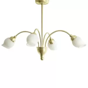 image of Rimini Pendant 4 Light G9 Satin Brass