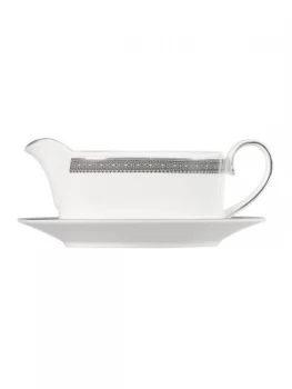 image of Wedgwood Lace Platinum Sauce Boat