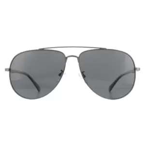 Image of Aviator Dark Ruthenium Black Grey Polarized Sunglasses