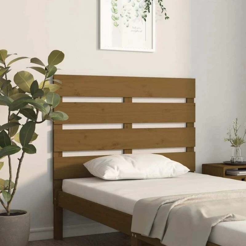 Image of Vidaxl Headboard Honey Brown 75X3X80 Cm Solid Wood Pine, Brown 821370
