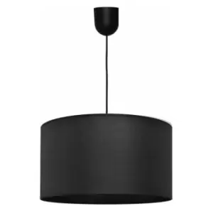 Image of Helam Lighting - Helam Alba Cylindrical Pendant Ceiling Light Black 45cm