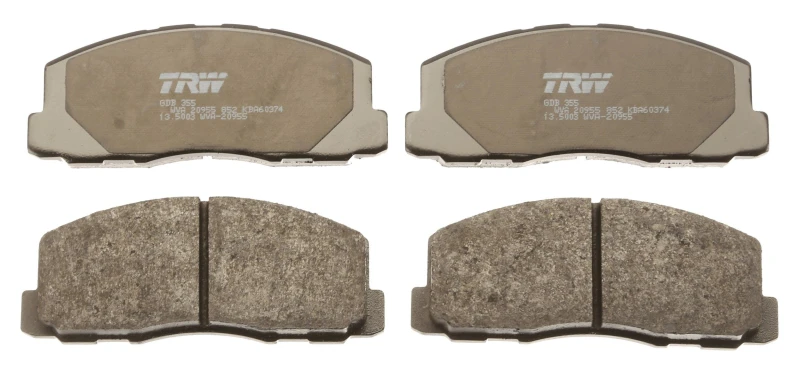 Image of TRW GDB355 Brake pad set not prepared for wear warning indicator Brake Pad Set,disc brake (402)
