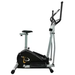 image of V-fit MCCT1 Combination Magnetic 2-in-1 Exercise Bike and Elliptical Trainer, Silver