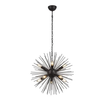 image of Sputnik 10 Light Spherical Ceiling Pendant - Black