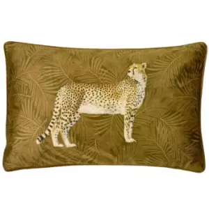 image of Paoletti Cheetah Forest Cushion Cover (One Size) (Gold)