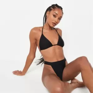 image of Missguided Fuller Bust Triangle Bikini Top - Black