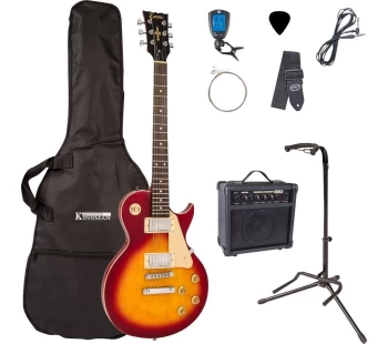 image of ENCORE E99 Electric Guitar Bundle - Cherry Sunburst