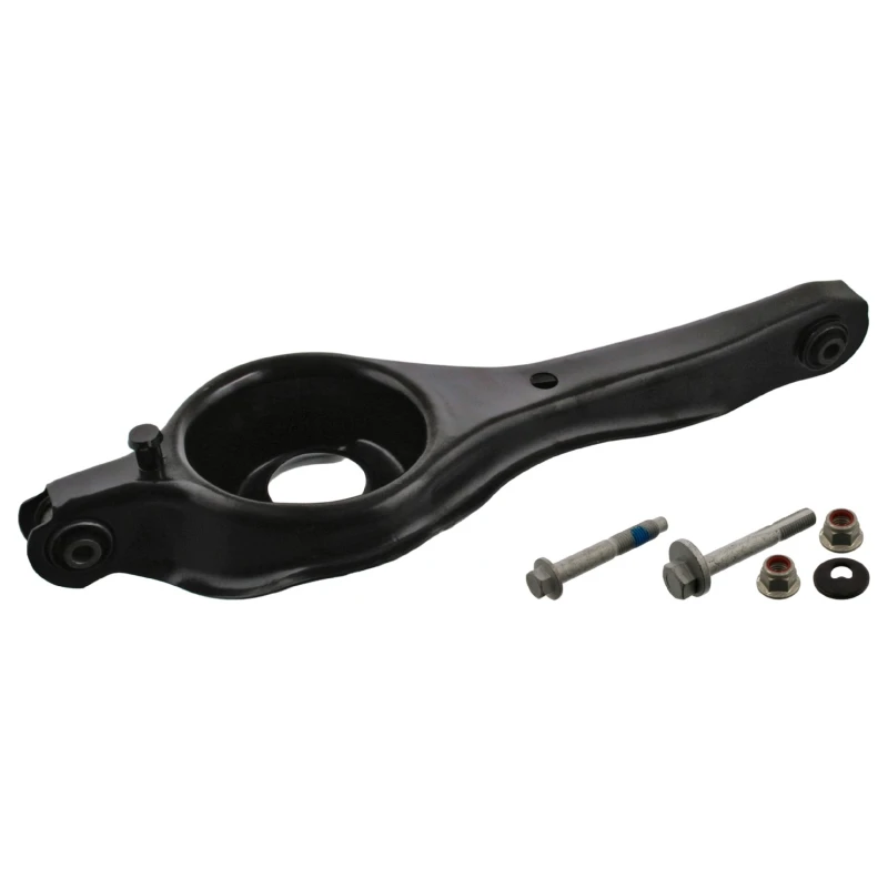Image of FEBI BILSTEIN 37000 Suspension arm Control Arm, Sheet Steel, OE Turbo NEW, Rear Axle Right, with fastening/mounting material Sheet Steel Track Control
