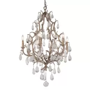 image of Amadeus 6 Light Chandelier Vienna Bronze, Glass