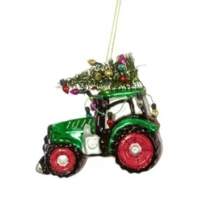 image of Festive Tractor Shaped Bauble