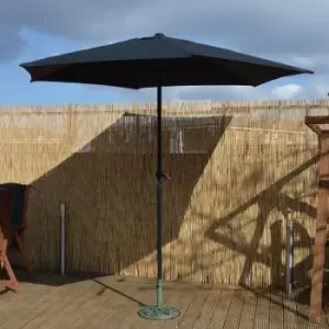 image of 2.7m Wind Up Garden Parasol Sun Shade in Black