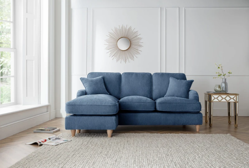 Image of The Great Sofa Company Orla Left Hand Chaise Sofa Manhattan Navy Navy Unisex