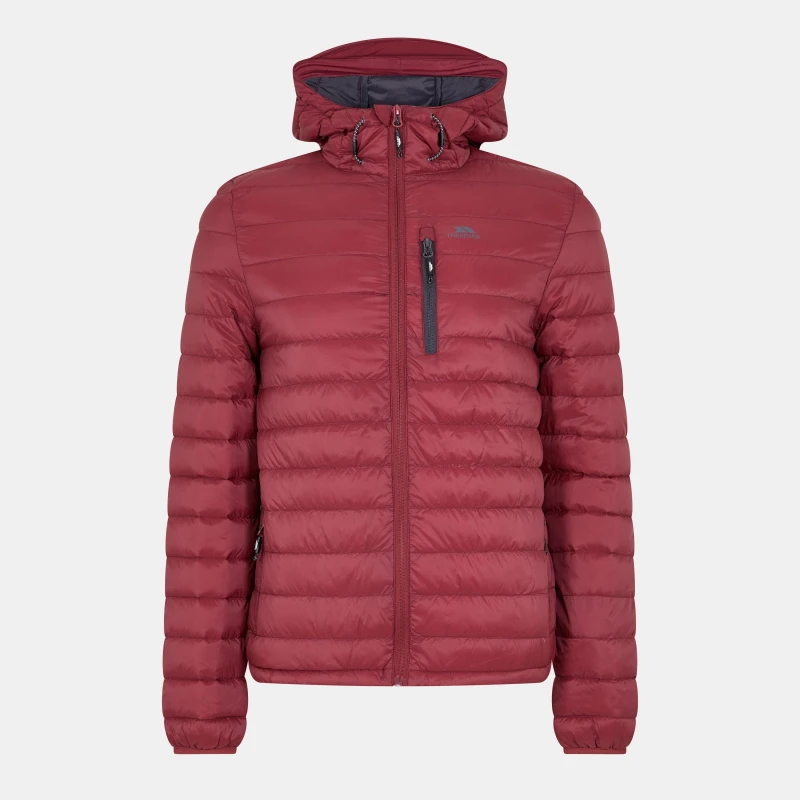 Image of Trespass Mens Digby Thermal Insulation Weather Resistant Down Jacket Burgundy/Grey male X Small