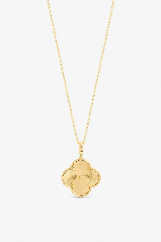 Image of Jon Richard Womens Gold Plated Long Clover Necklace Pendant Gold Female One Size
