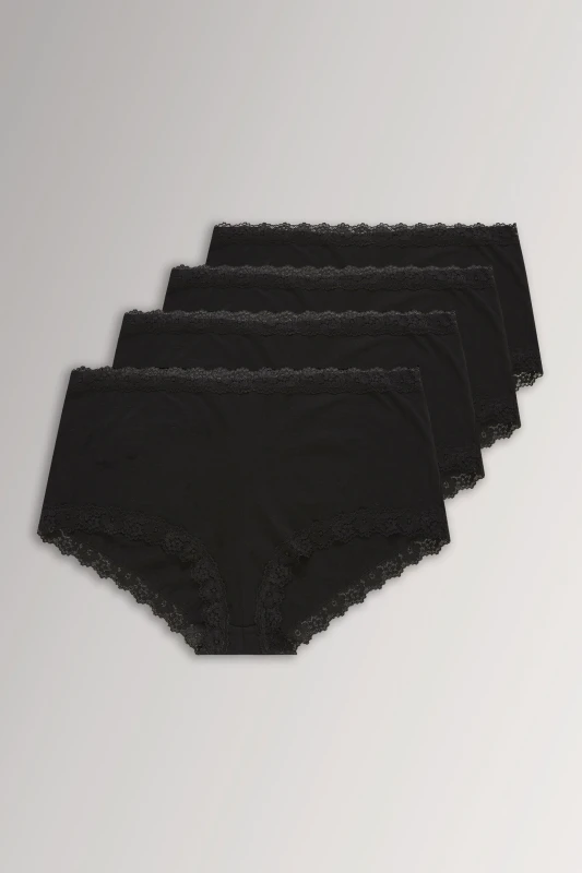 Image of Yours Womens 4 Pack Knicker Shorts in Black Size: 22-24 Black Female 22-24