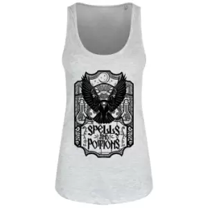 Image of Grindstore Womens/Ladies Spells & Potions Vest Top (S) (Heather Grey/Black)