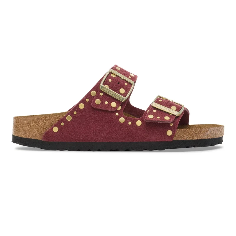 Image of Birkenstock Womens suede leather sandals Birkenstock Arizona Rivet Violet Female 36 Etroit