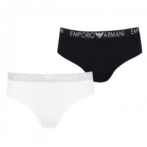 Image of Emporio Armani 2 Pack Cheeky Pants White/Black Size L Men