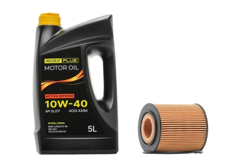 Image of RIDEX PLUS 100908O0020P Oil change kit (oil filter + engine oil) Oil change kit (oil filter + engine oil) (100908)
